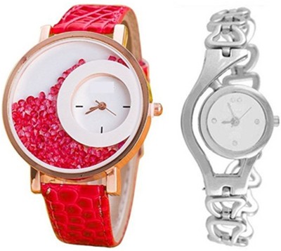 Om Designer Round Shaped White Dial Pack of 2 Watch  - For Women   Watches  (Om Designer)