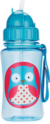 

Skip Hop Zoo Little Kid & Toddler Feeding Travel-To-Go Flip Top Straw Bottle, 12 oz, Multi, Otis Owl - 350 ml(Multicolor)