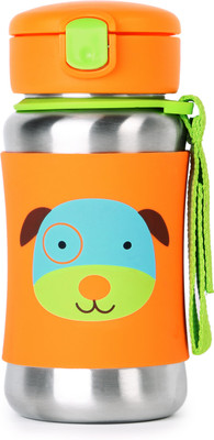 

Skip Hop Baby Zoo Little Kid and Toddler Feeding Travel-To-Go Insulated Stainless Steel Straw Bottle, 12 oz, Multi Darby Dog - 350 ml(Multicolor)