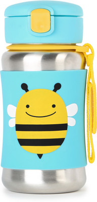 

Skip Hop Baby Zoo Little Kid and Toddler Feeding Travel-To-Go Insulated Stainless Steel Straw Bottle, 12 oz, Brooklyn Bee - 350 ml(Multicolor)