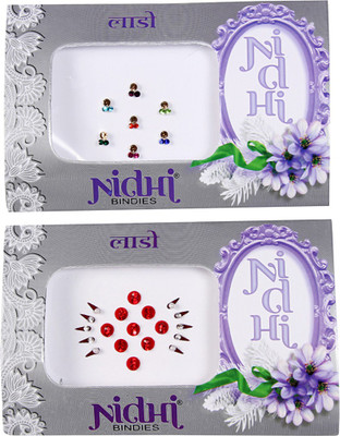 

NIDHI bindi6 Forehead Multicolor Bindis(Morden Bindi)