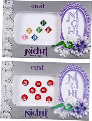

NIDHI bindi68 Forehead Multicolor Bindis(Morden Bindi)
