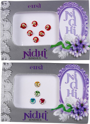 

NIDHI bindi4 Forehead Multicolor Bindis(Morden Bindi)