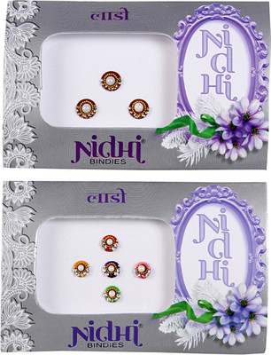 

NIDHI bindi39 Forehead Multicolor Bindis(Morden Bindi)