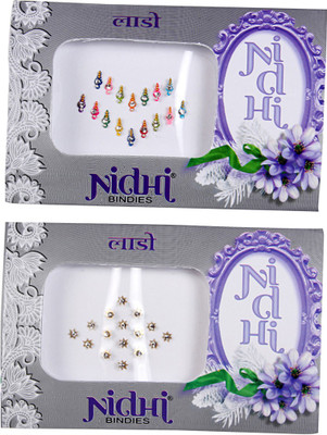 

NIDHI bindi42 Forehead Multicolor Bindis(Morden Bindi)