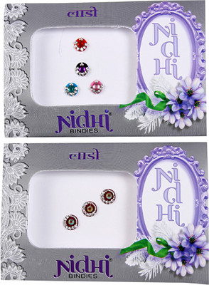 

NIDHI binidi3 Forehead Multicolor Bindis(Morden Bindi)