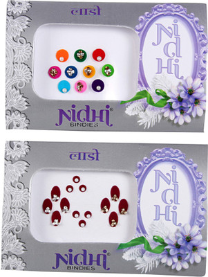 

NIDHI bindi40 Forehead Multicolor Bindis(Morden Bindi)