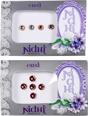 

NIDHI bindi60 Forehead Multicolor Bindis(Morden Bindi)