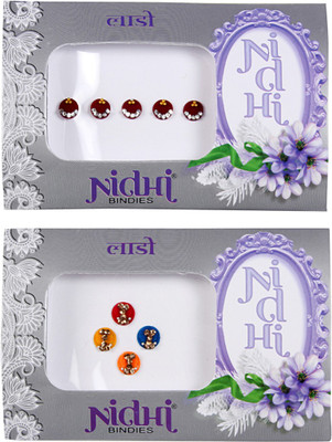 

NIDHI bindi50 Forehead Multicolor Bindis(Morden Bindi)