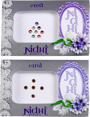 

NIDHI bindi46 Forehead Multicolor Bindis(Morden Bindi)