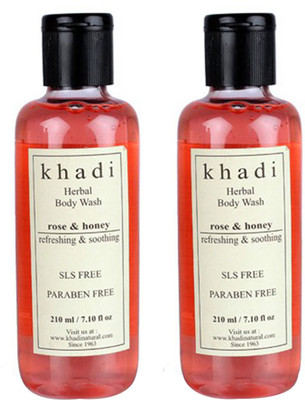 

Khadi Natural Rose And Honey Body Wash- Sls & Paraben Free- Set of 2(420 ml, Pack of 2)