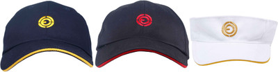 OJASS Self Design Sports/Regular Cap Cap(Pack of 3)