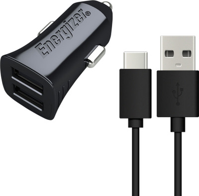 

Energizer 2.4 Amp Turbo Car Charger(Black), White