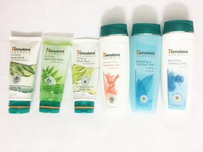 

Himalaya neem face wash, scrub,pack, toner and refreshing milk, face lotion(Set of)