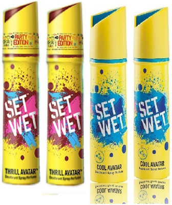

Set Wet 2 Thrill Avatar And 2 Cool Avatar Set of 4 Deodorant Spray - For Men(150 ml, Pack of 4)