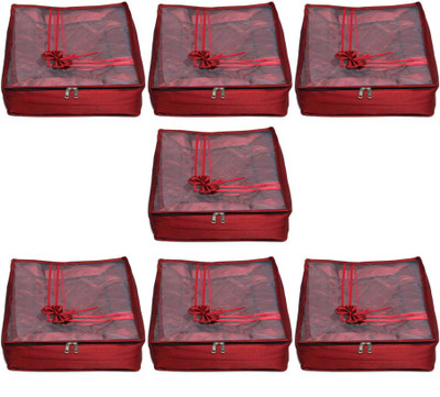 

Aadhya Multipurpose Satin Saree Cover Pack of 7 q(Red)