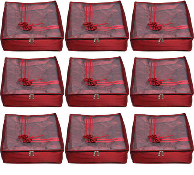 

Aadhya Multipurpose Satin Saree Cover Pack of 9 k(Red)