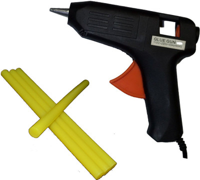 

IWILL BLACK 40W 40 Watt With 4 YELLOW hot Melt Glue Sticks Standard Temperature Corded Glue Gun(11 mm)