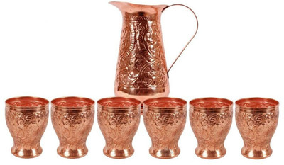 

Veda Home & Lifestyle COPPER EMBOSSED FLORAL Water Jug Set(4 L, Pack of 7)