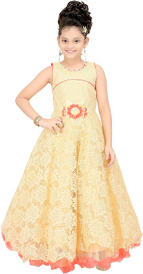 

Trendy Girls Girls Maxi/Full Length Party Dress(Yellow, Sleeveless