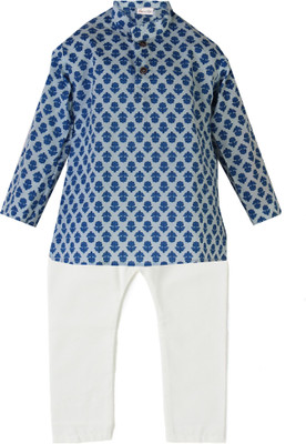 

BownBee Boys Casual Kurta and Pyjama Set(Blue Pack of 1