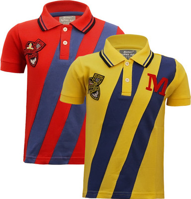 

Kothari Boys Striped Polyester Nylon Blend T Shirt(Multicolor, Pack of 2, Yellowred