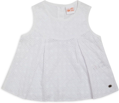 

Mini Klub Girls Casual Cotton Woven Top(White, Pack of 1