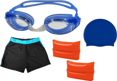 

Golddust Swimming Goggles, Silicone Cap, ArmBand with Swim Shorts for 3-6 Year Child Swimming Kit