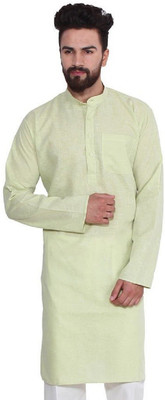 Royal Heritage Men Solid Straight Kurta(White)