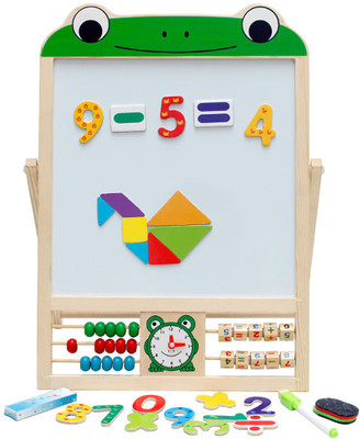 

Vaibhav Learning Drawing 2 In 1 Writing Board Magnetic Puzzle Double Easel Kid Wooden Toy Sketchpad Gift(Multicolor)