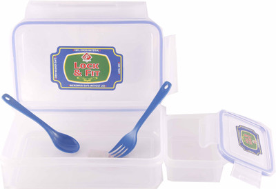

Toyztrend Lock & Fit 800ml LunchBox 93 2 Containers Lunch Box(800 ml), Transperent