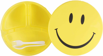 

Toyztrend Smiley Good Day Big LunchBox 85 3 Containers Lunch Box(500 ml), Yellow