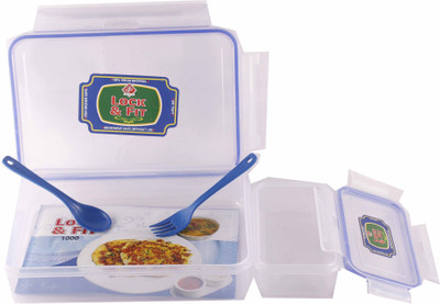 

Toyztrend Lock & Fit 1000ml LunchBox 94 2 Containers Lunch Box(1000 ml), Transperent