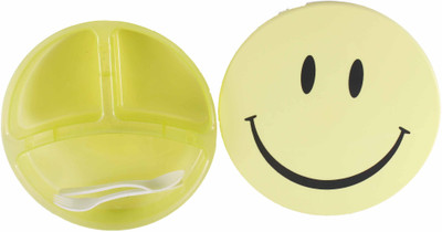 

Toyztrend Smiley Good Day Big LunchBox 86 3 Containers Lunch Box(500 ml), Green