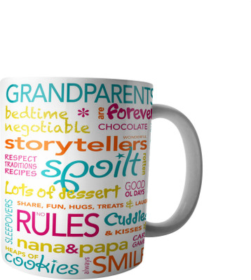 

PrintVisa Designed for Grand Parants Ceramic Mug(300 ml), Multicolor