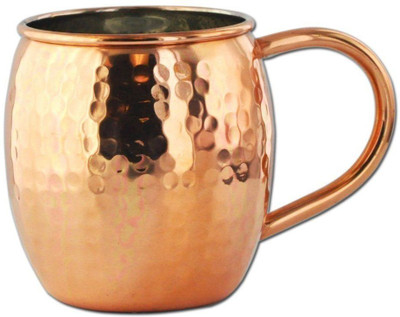 

Dios 16 Oz Moscow Mule Copper With Copper Handle inside Nickel(Set of 1 Pc) Copper Mug(480 ml), Orange;silver