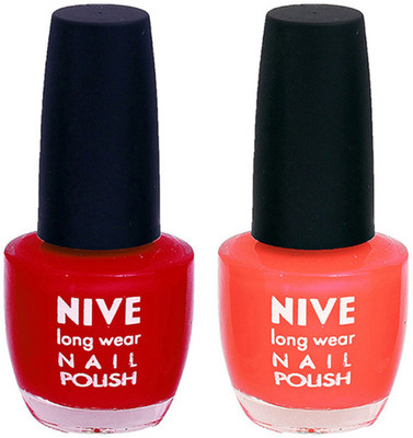 

Nive Colour Blast Nail Polish 1106201642 Red,Orange(Pack of 2)