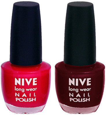 

Nive Colour Blast Nail Polish1106201642 Pink,Red(Pack of 2)