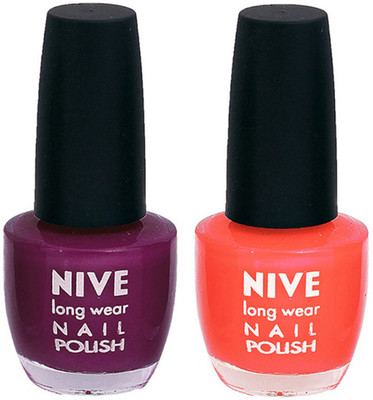

Nive Colour Blast Nail Polish 1106201642 Purple,Orange(Pack of 2)