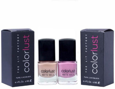 

Colorlust Matte Nails matte finish Mocha Brown and Pink Frosting Mocha Brown matte, Pink Frosting matte(Pack of 2)