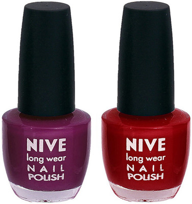 

Nive Colour Blast Nail Polish 1106201642 Purple,Red(Pack of 2)
