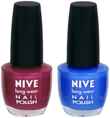 

Nive Colour Blast Nail Polish 1106201642 Purple,Blue(Pack of 2)