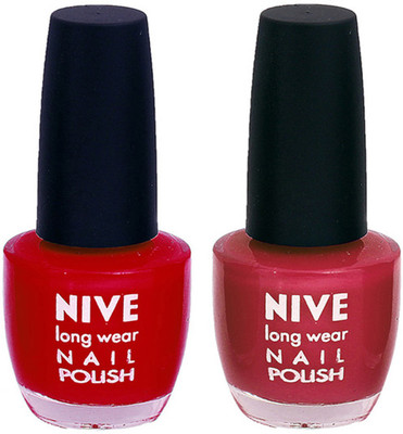 

Nive Colour Blast Nail Polish1106201642 Red,Pink(Pack of 2)