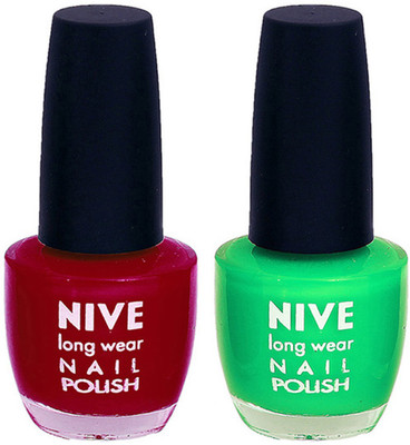 

Nive Colour Blast Nail Polish Pink,Green(Pack of 2)