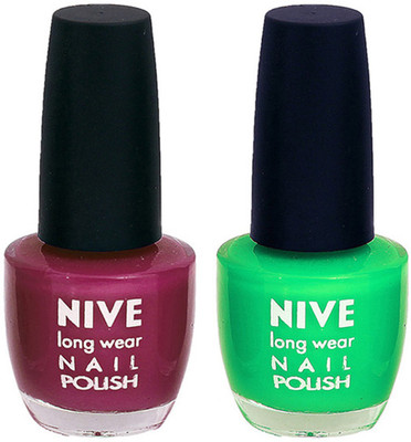 

Nive Colour Blast Nail Polish1106201642 Purple,Green(Pack of 2)