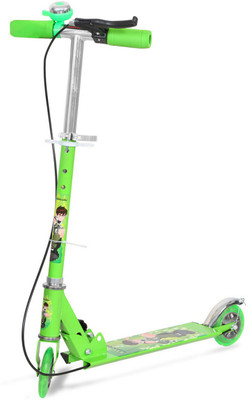 Kids Mandi Two Wheel Height Adjustable Foldable Scooter With Brake and Bell For Kids(Green)