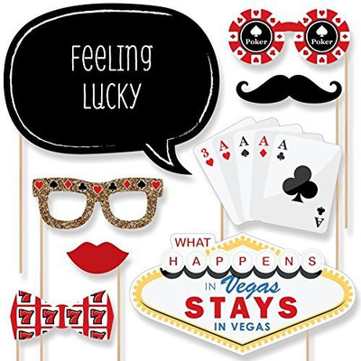 

PARTY PROPZ CASINO THEME PHOTOBOOTH PTOP/ DIWALI DECORATIONS 8PCS Photo Booth Board(Party)