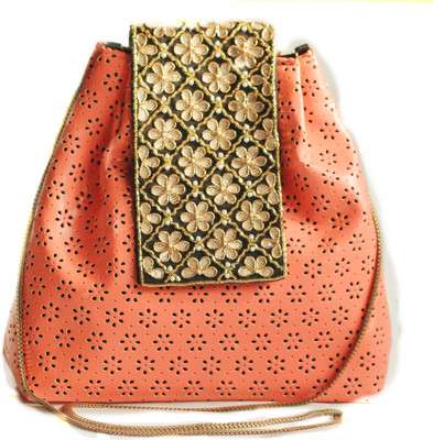

PRIYAROSE Peach Beaty Potli(Multicolor)