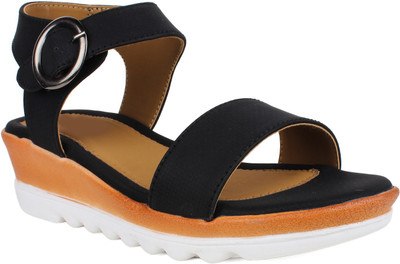 

London Steps Women Black Wedges