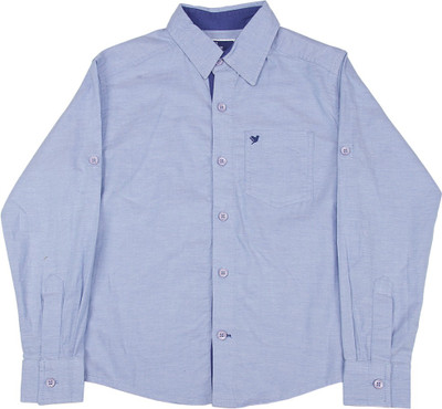 

612 League Boys Solid Casual Blue Shirt